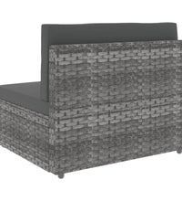 Modulares 2-Sitzer-Sofa Poly Rattan Grau
