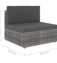 Modulares 2-Sitzer-Sofa Poly Rattan Grau