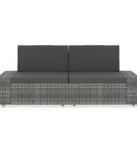 Modulares 2-Sitzer-Sofa Poly Rattan Grau