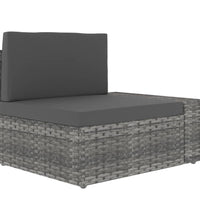 Modulares 2-Sitzer-Sofa Poly Rattan Grau
