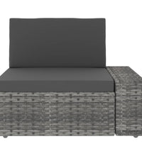 Modulares 2-Sitzer-Sofa Poly Rattan Grau