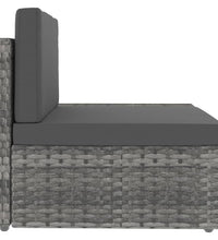 Modulares 2-Sitzer-Sofa Poly Rattan Grau