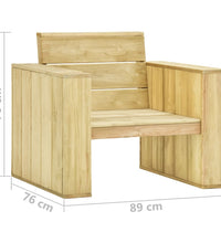 Gartenstühle 2 Stk. 89x76x76 cm Imprägniertes Kiefernholz