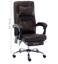 Massage-Bürostuhl Braun Kunstleder