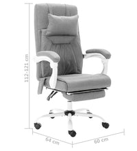 Massage-Bürostuhl Grau Stoff
