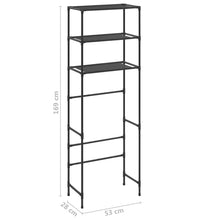 Toilettenregal 3 Ablagen Schwarz 53x28x169 cm