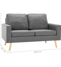 2-Sitzer-Sofa Hellgrau Stoff