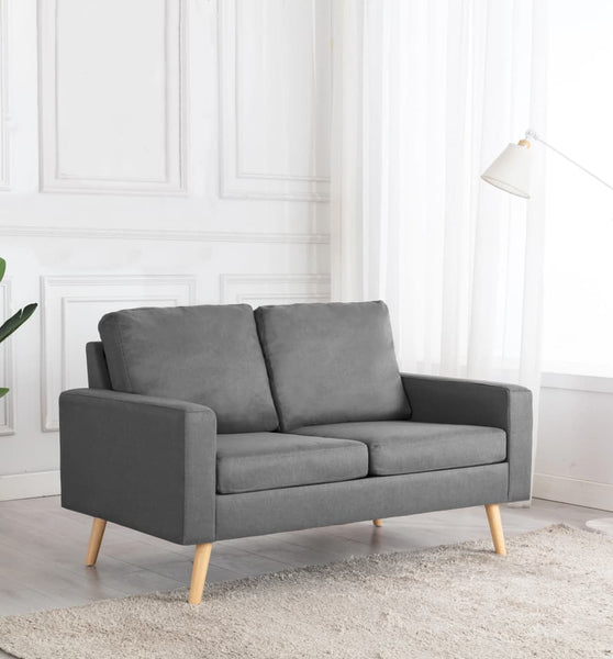 2-Sitzer-Sofa Hellgrau Stoff