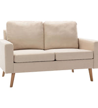 2-Sitzer-Sofa Creme Stoff