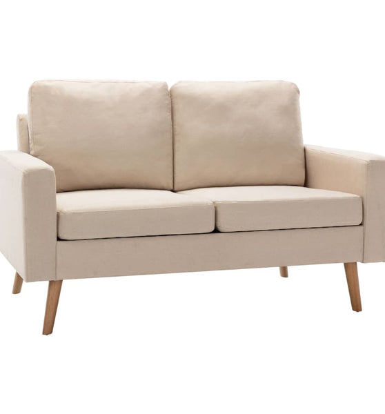 2-Sitzer-Sofa Creme Stoff