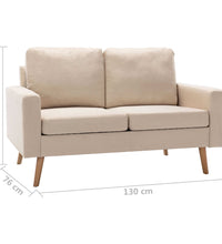 2-Sitzer-Sofa Creme Stoff