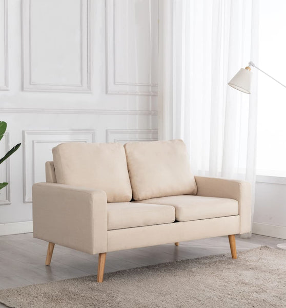 2-Sitzer-Sofa Creme Stoff