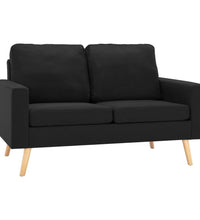 2-Sitzer-Sofa Schwarz Stoff
