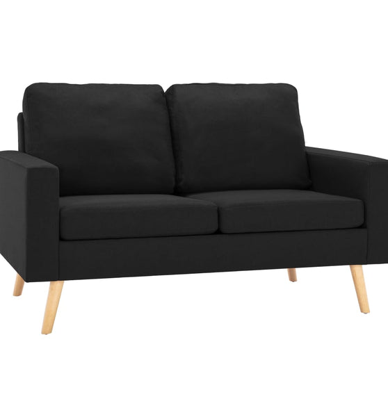 2-Sitzer-Sofa Schwarz Stoff