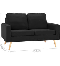 2-Sitzer-Sofa Schwarz Stoff