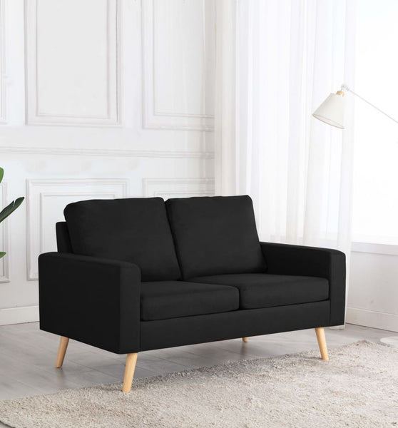 2-Sitzer-Sofa Schwarz Stoff