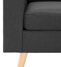 3-Sitzer-Sofa mit Hocker Dunkelgrau Stoff
