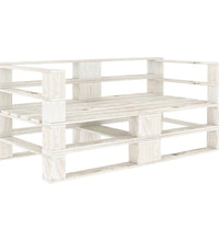 Garten-Palettensofa 2-Sitzer Weiß Holz