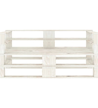 Garten-Palettensofa 2-Sitzer Weiß Holz