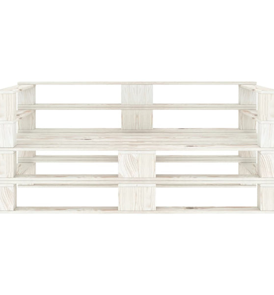 Garten-Palettensofa 2-Sitzer Weiß Holz