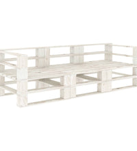 Garten-Palettensofa 3-Sitzer Weiß Holz
