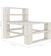 Garten-Palettensofa 3-Sitzer Weiß Holz
