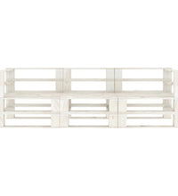 Garten-Palettensofa 3-Sitzer Weiß Holz