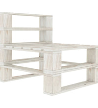 Garten-Palettensofa 3-Sitzer Weiß Holz