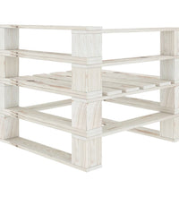 Garten-Palettensofa 3-Sitzer Weiß Holz