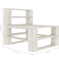 Garten-Palettensofa 4-Sitzer Weiß Holz