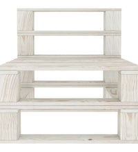 Garten-Palettensofa 4-Sitzer Weiß Holz