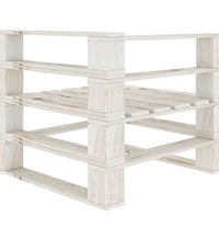 Garten-Palettensofa 4-Sitzer Weiß Holz