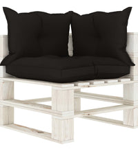 Garten-Palettensofa 2-Sitzer mit schwarzen Kissen Holz