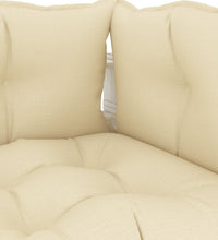 Garten-Paletten-Ecksofa mit Kissen in Creme Holz