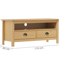 TV-Schrank Hill Honigbraun 110x40x47 cm Massivholz Kiefer