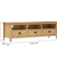 TV-Schrank Hill Honigbraun 158x40x47 cm Massivholz Kiefer