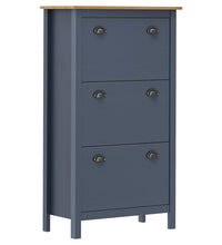 Schuhschrank Hill Grau 72x35x124 cm Massivholz Kiefer