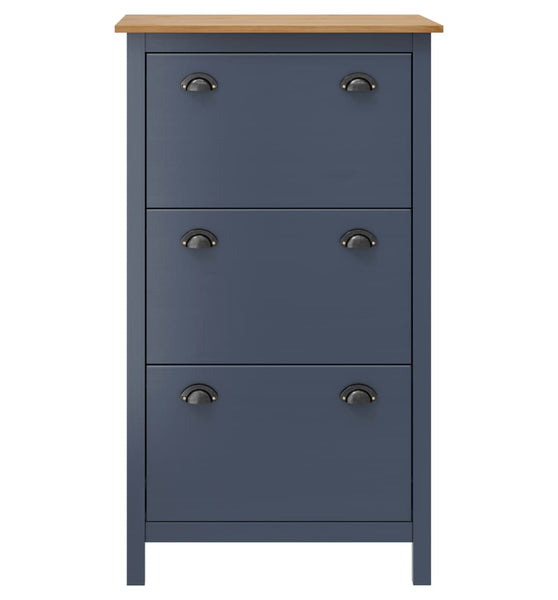 Schuhschrank Hill Grau 72x35x124 cm Massivholz Kiefer