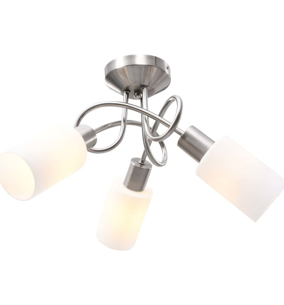 Deckenleuchte mit Keramik-Lampenschirmen für 3 E14 Glühlampen