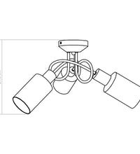 Deckenleuchte mit Keramik-Lampenschirmen für 3 E14 Glühlampen