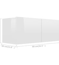 TV-Schrank Hochglanz-Weiß 80x30x30 cm Holzwerkstoff