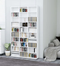 CD-Schrank Weiß 102x16x177,5 cm Holzwerkstoff