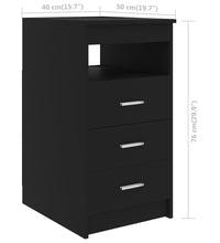Sideboard mit Schubladen Schwarz 40x50x76 cm Holzwerkstoff