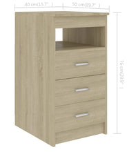 Sideboard mit Schubladen Sonoma-Eiche 40x50x76 cm Holzwerkstoff