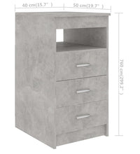 Sideboard mit Schubladen Betongrau 40x50x76 cm Holzwerkstoff