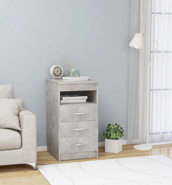 Sideboard mit Schubladen Betongrau 40x50x76 cm Holzwerkstoff