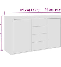 Sideboard Weiß 120×36×69 cm Holzwerkstoff