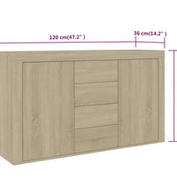 Sideboard Sonoma-Eiche 120x36x69 cm Holzwerkstoff