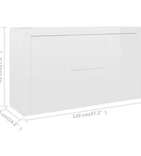 Sideboard Hochglanz-Weiß 120x36x69 cm Holzwerkstoff