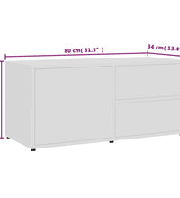 TV-Schrank Weiß 80x34x36 cm Holzwerkstoff